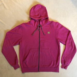 Dark Pink DC zip up hoody sweatshirt jacket
